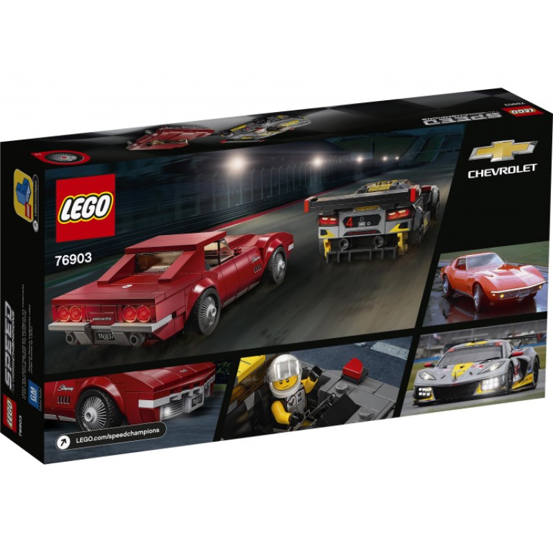 76903 Lego Speed Champions Chevrolet Corvette C8 R Race Car and 1968 Chevrolet Corvette