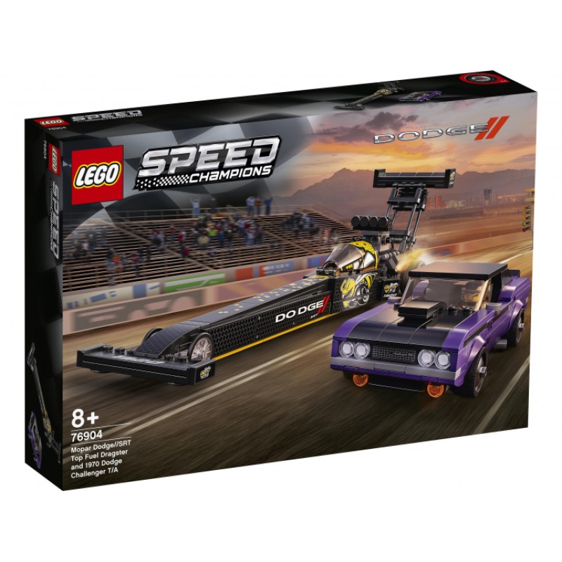 76904 Lego Speed Champions Mopar Dodge SRT Top Fuel Dragster and 1970 Dodge Challenger TA