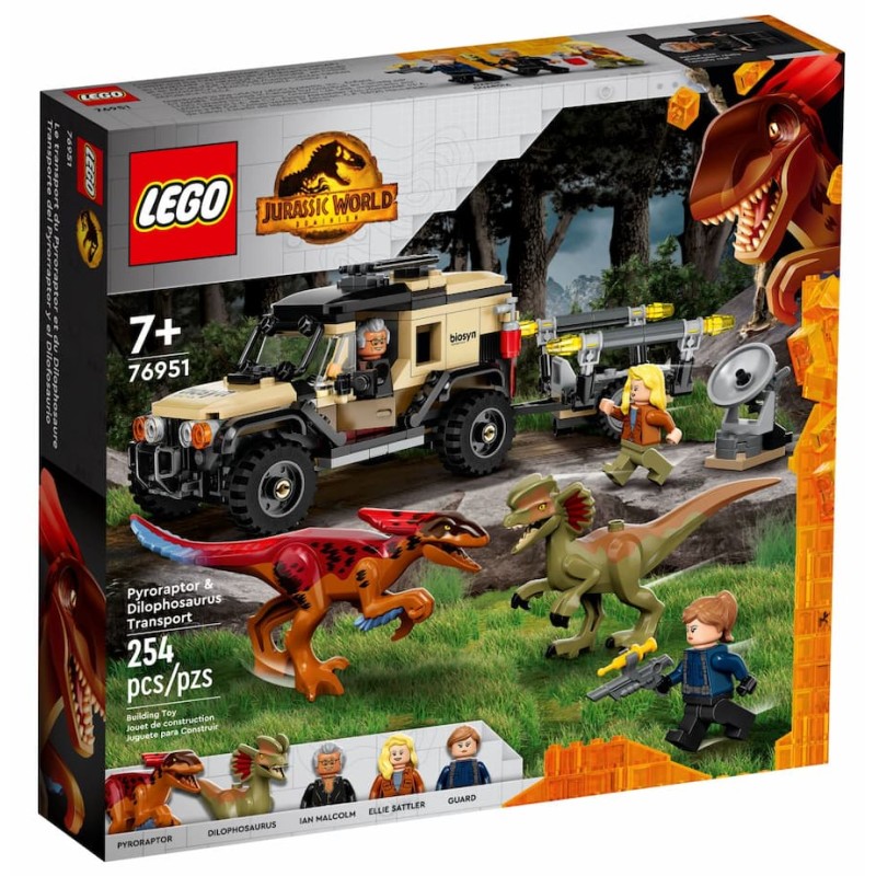 76951 Lego Jurassic World Перевозка пирораптора и дилофозавра