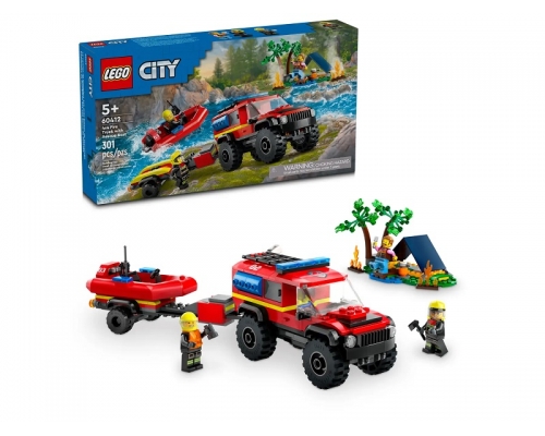 60412 Lego City Пожарная машина 4х4 со спасательным катером