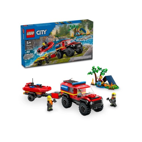 60412 Lego City Пожарная машина 4х4 со спасательным катером