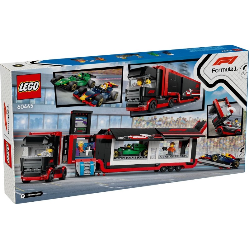 60445 Lego City Грузовик F1 с гоночными автомобилями RB20 и AMR24 F1