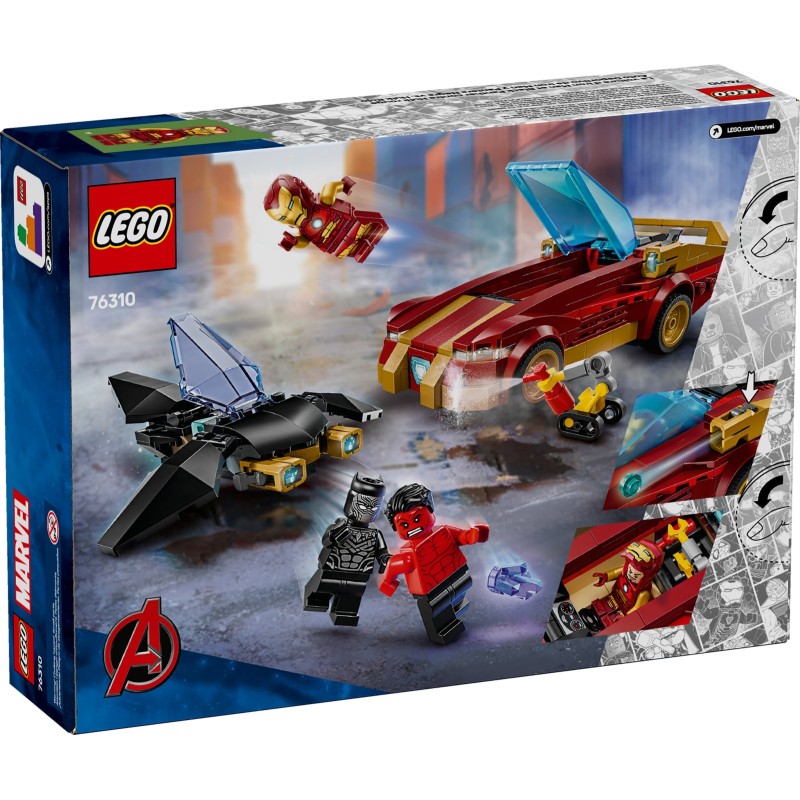 76310 LEGO Super Heroes Железный человек на автомобиле и Черная пантера против Красного Халка