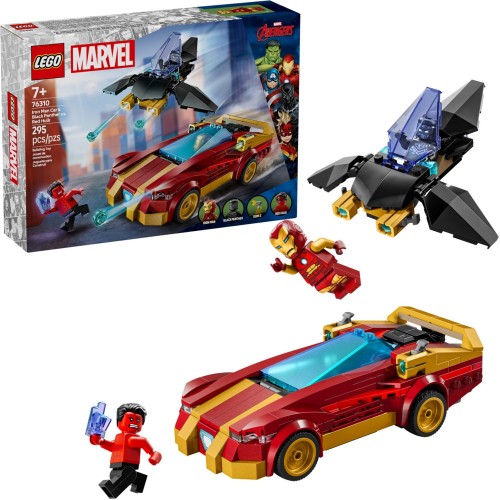 76310 LEGO Super Heroes Железный человек на автомобиле и Черная пантера против Красного Халка