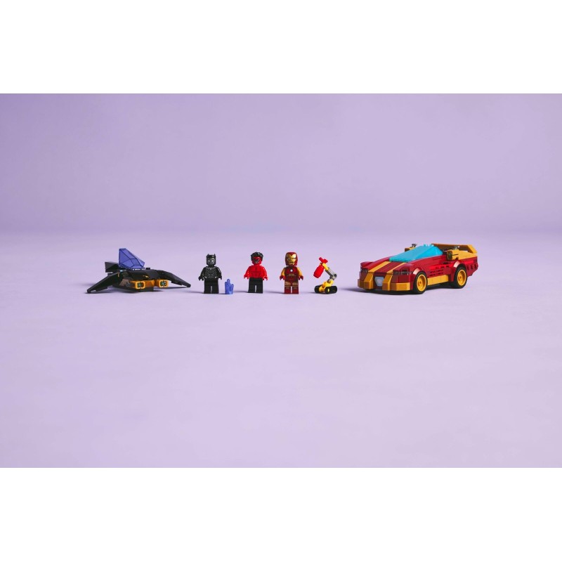 76310 LEGO Super Heroes Железный человек на автомобиле и Черная пантера против Красного Халка
