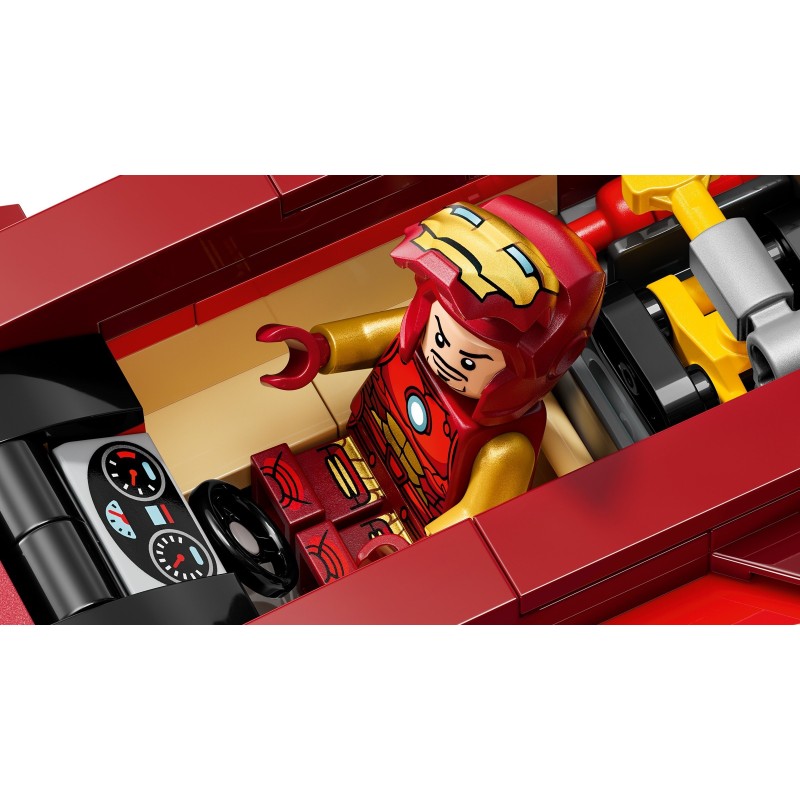 76310 LEGO Super Heroes Железный человек на автомобиле и Черная пантера против Красного Халка